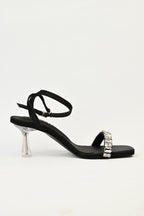 ZIROTTI elegant high heel with crystal embellishments, open-toe design, and cushioned insole.