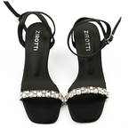 ZIROTTI elegant high heel with crystal embellishments, open-toe design, and cushioned insole.
