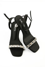 ZIROTTI elegant high heel with crystal embellishments, open-toe design, and cushioned insole.