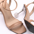 Camel/beige high heels with premium detailing, cushioned insole and anti-slip sole.