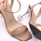 Camel/beige high heels with premium detailing, cushioned insole and anti-slip sole.