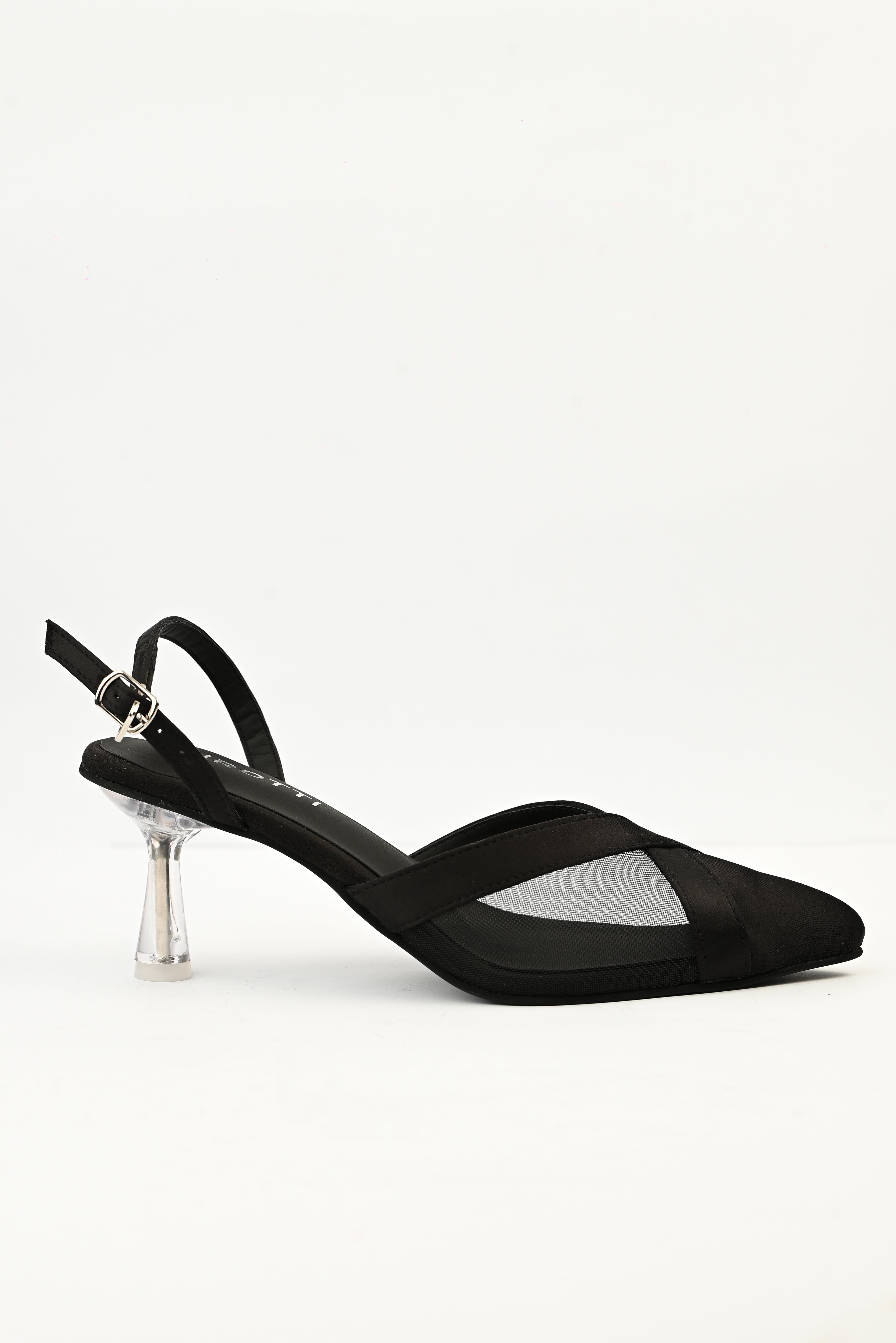 ZIROTTI elegant crystal-embellished pointed heel with closed-toe design and cushioned insole.