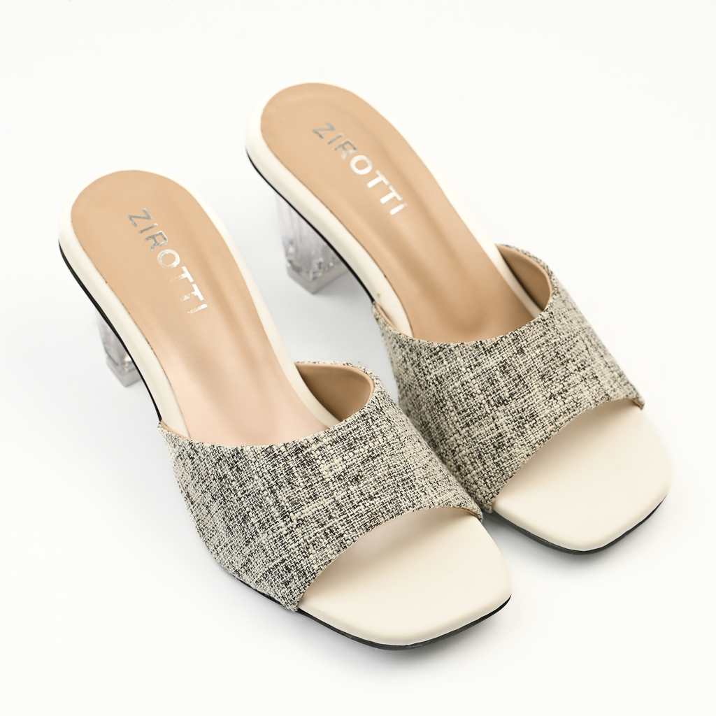 Women’s Celura heel by ZIROTTI — stylish block-heel in neutral grey color, ideal for party or formal wear