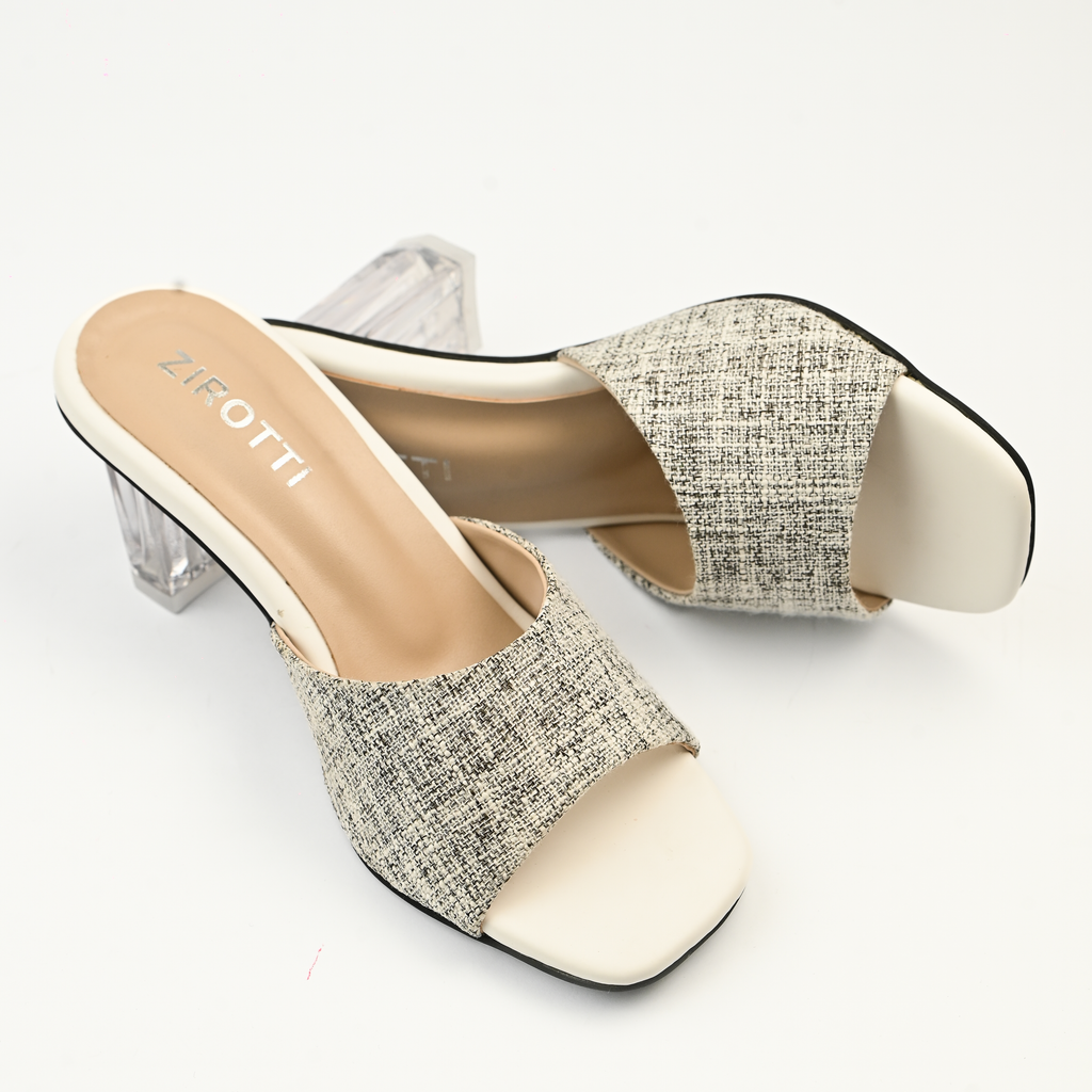 Women’s Celura heel by ZIROTTI — stylish block-heel in neutral grey color, ideal for party or formal wear