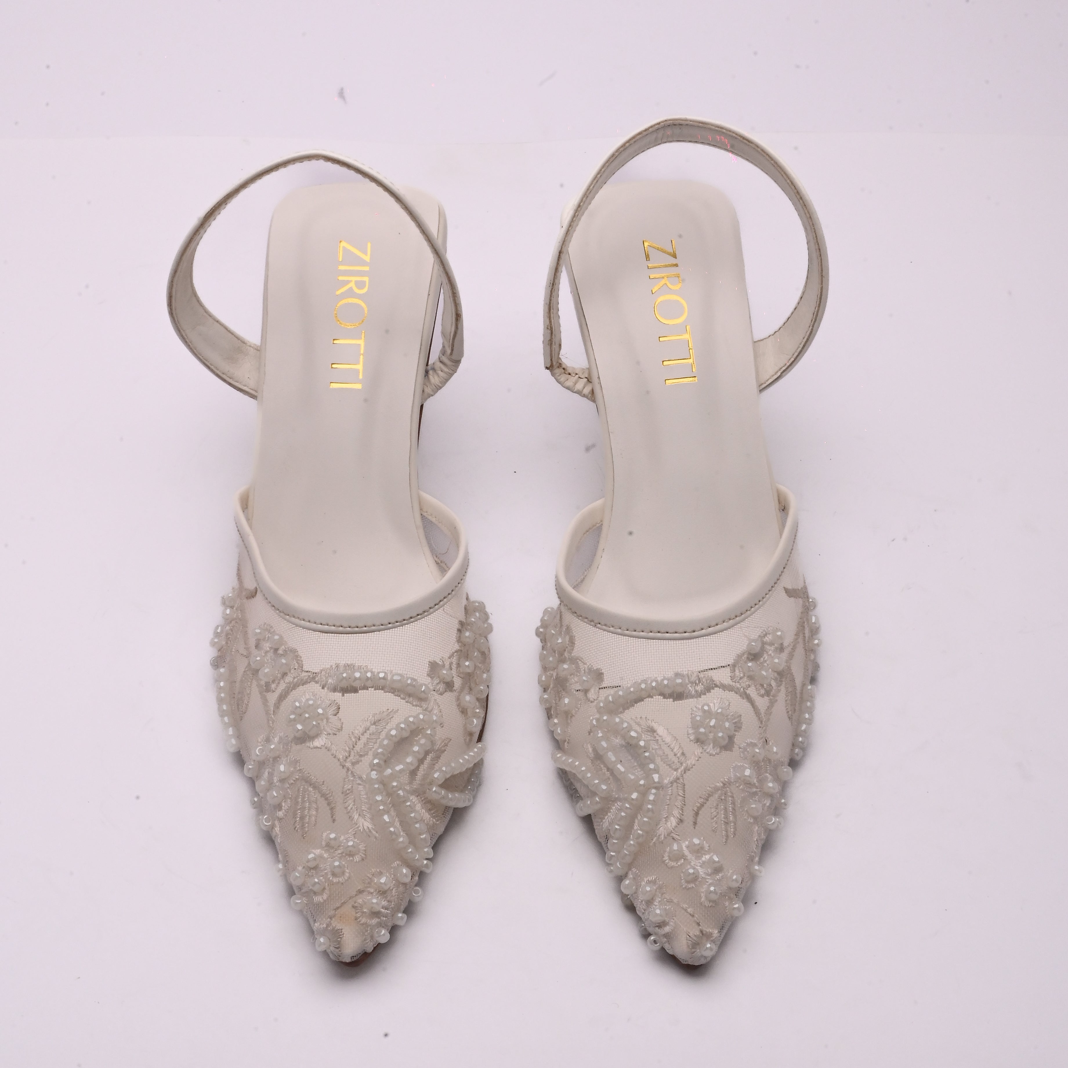 ZIROTTI Cova White women’s heels with cushioned insole