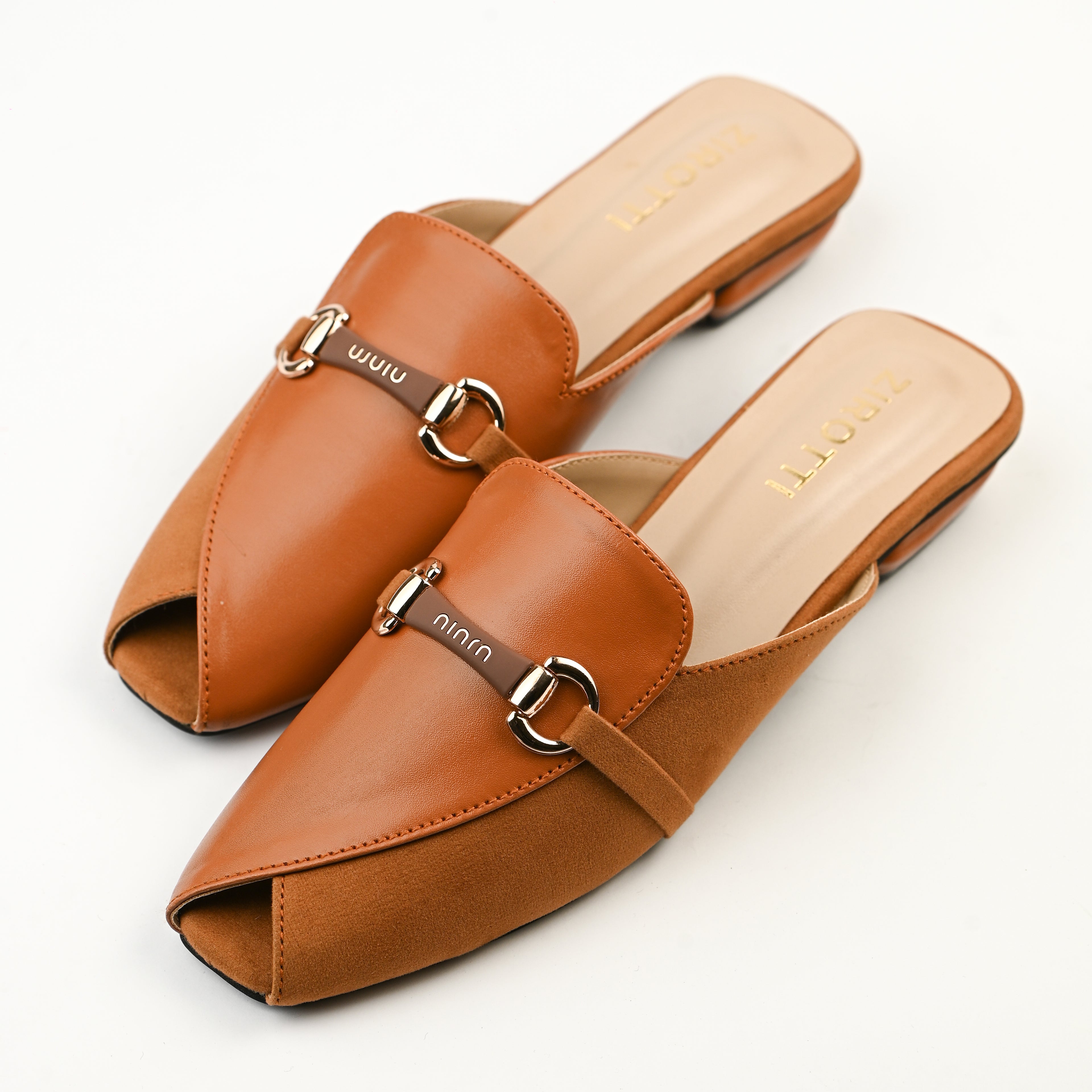 Women’s MAVEN 002 flat shoe by ZIROTTI, chic women’s flat in brown with cushioned insole and flexible anti-slip sole