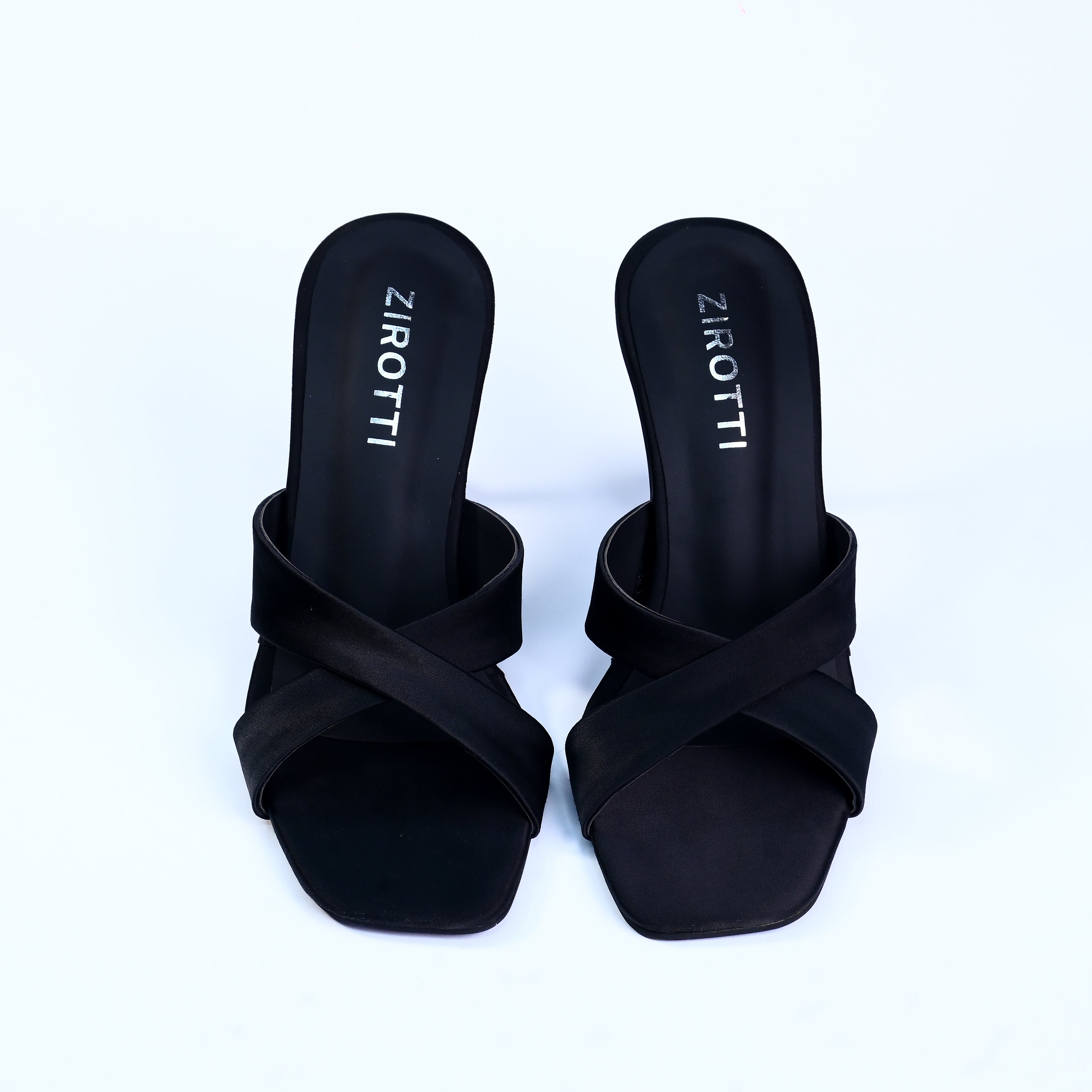 Women’s black stylish heel — Mavon sandal with slim straps and comfortable padded sole.