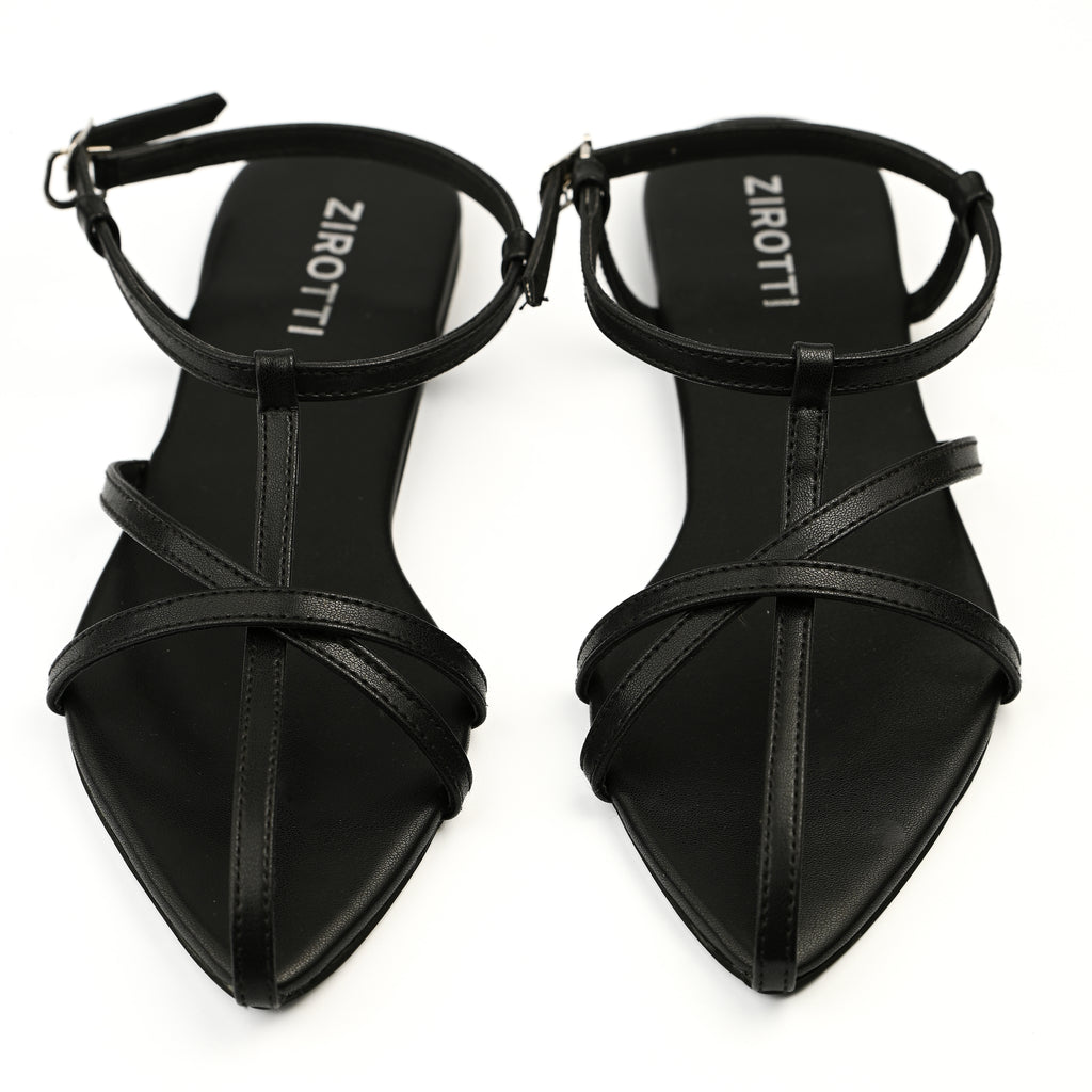 Elegant black Noir sandals for women with soft cushioned footbed.