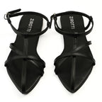 Elegant black Noir sandals for women with soft cushioned footbed.