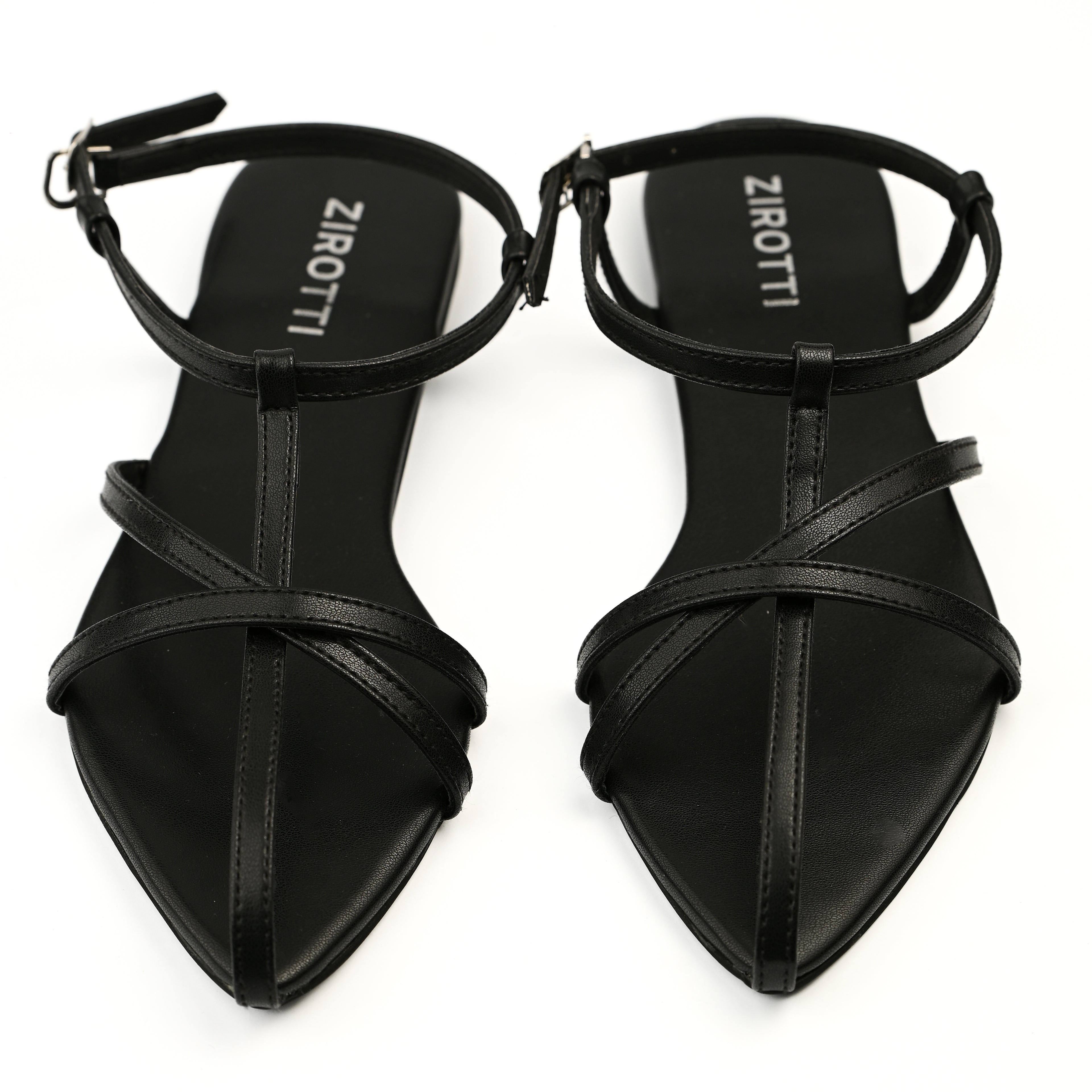 Elegant black Noir sandals for women with soft cushioned footbed.