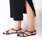 Elegant black Noir sandals for women with soft cushioned footbed.