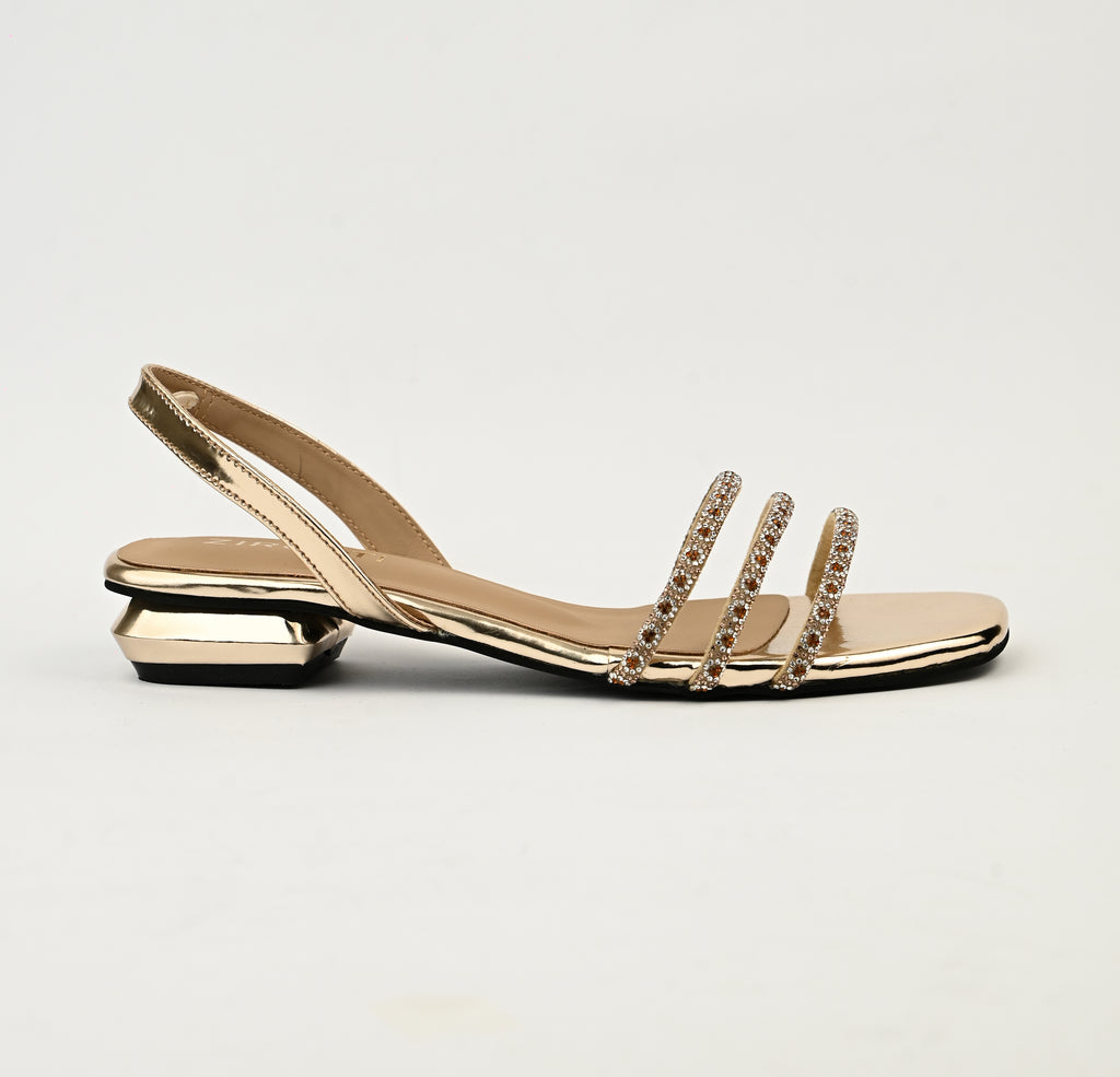 ZIROTTI Golden Women’s Sandal – cushioned, stylish strappy design, stable heel