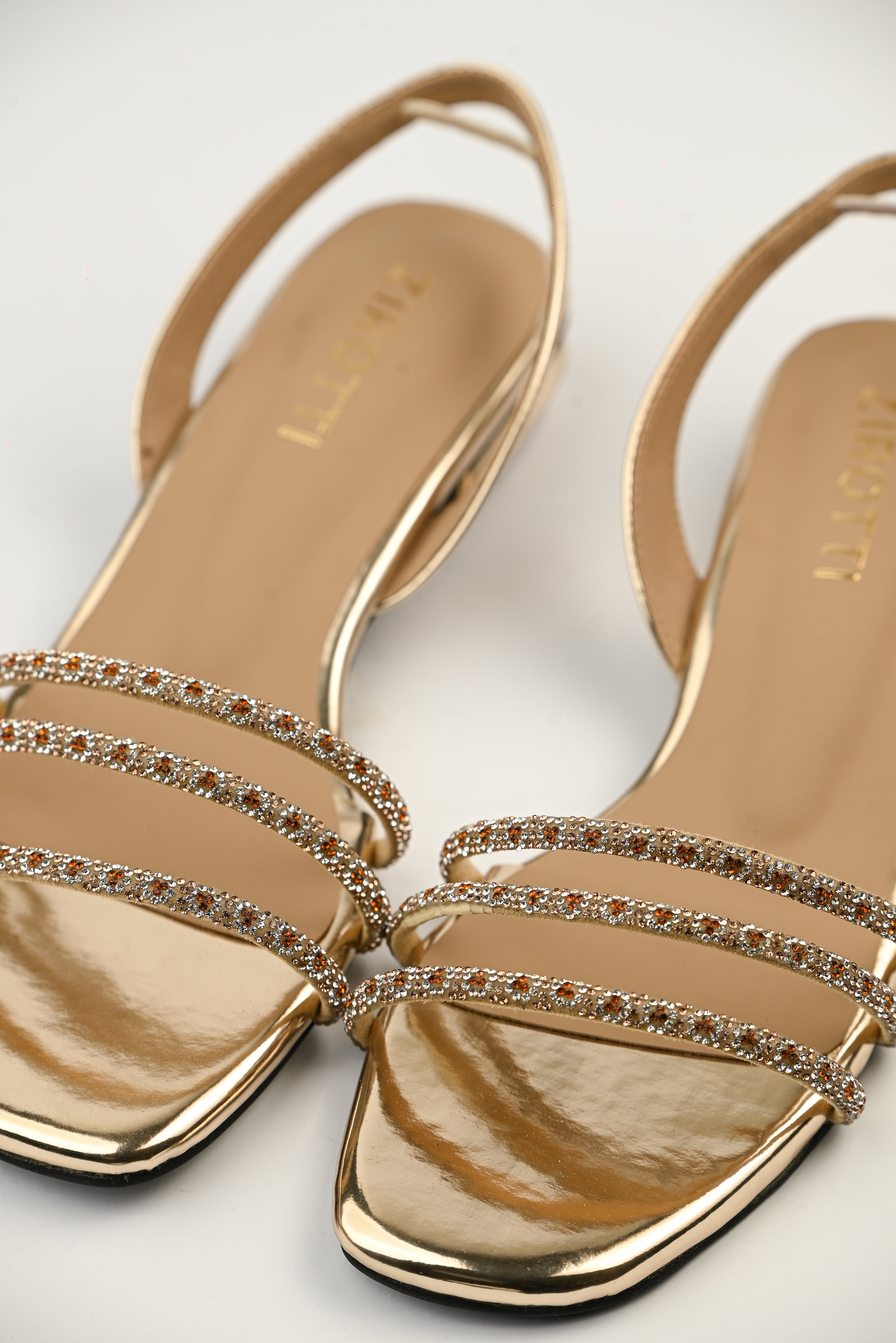 ZIROTTI Golden Women’s Sandal – cushioned, stylish strappy design, stable heel