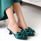 Emerald green women’s heel – ZIROTTI ZYRENE EMERALD, elegant slip-on design for parties or formal wear
